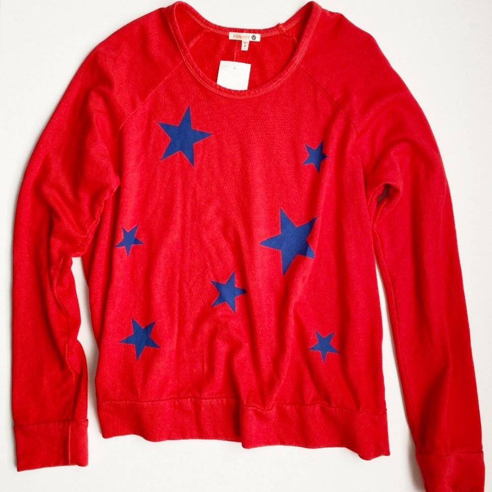 Sundry Red Sweatshirt Blue Stars ( 3 )